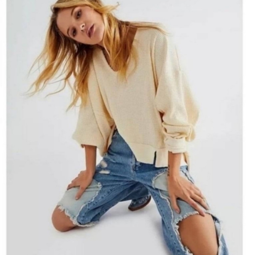 NWT $78 Free People Santa Clara Thermal Top XSmall will fit Small - Picture 4 of 4